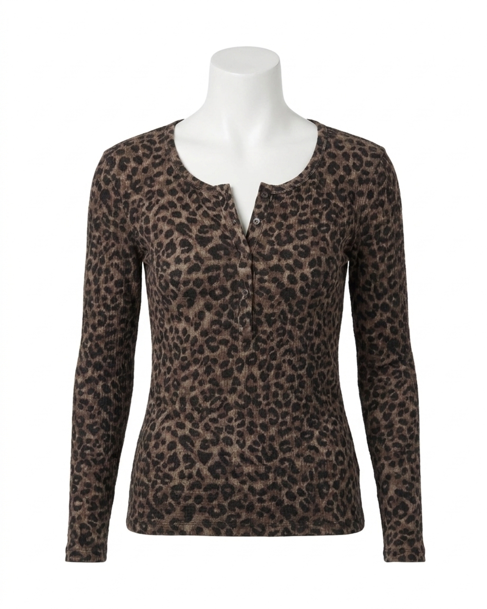 NEW SPLENDID leo forever henley top in leopard print